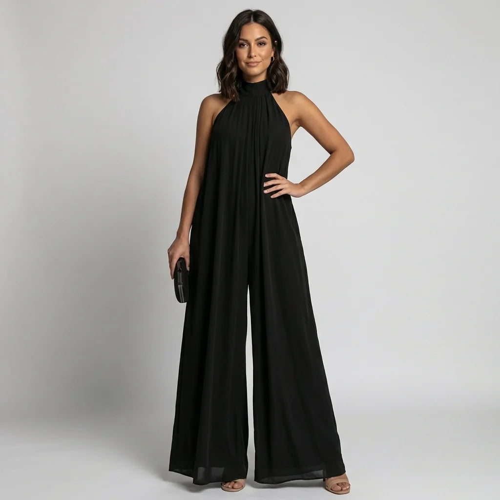 Women's Wide-Leg Halter Jumpsuit