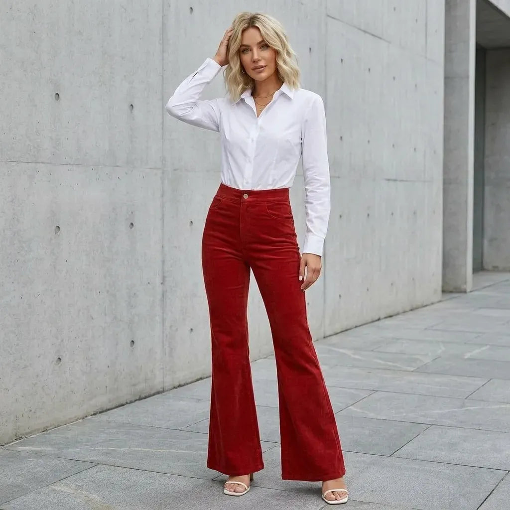 High Waisted Flare Jeans with Pockets
