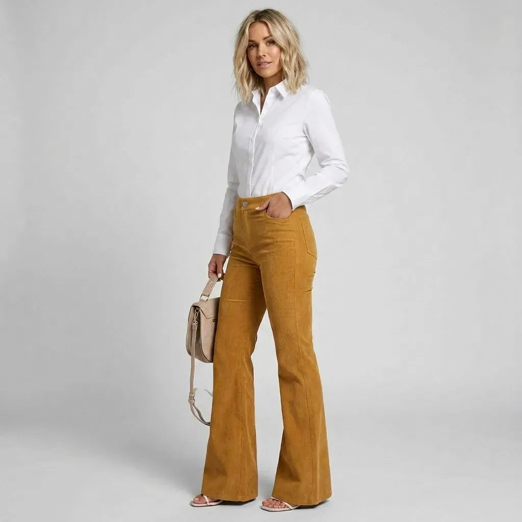 High Waisted Flare Jeans with Pockets