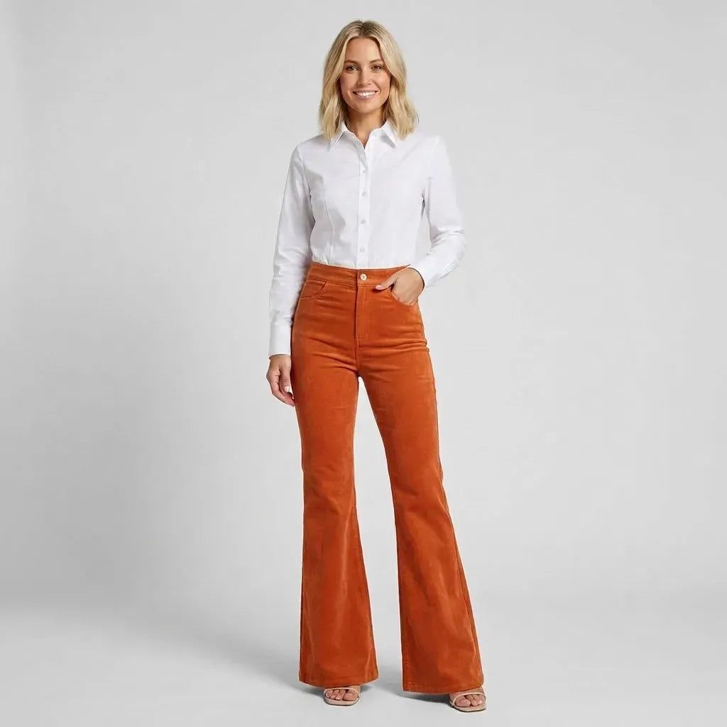 High Waisted Flare Jeans with Pockets