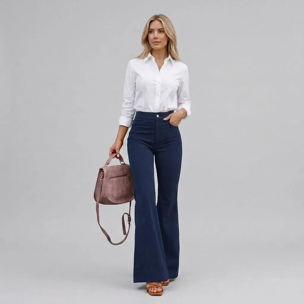 High Waisted Flare Jeans with Pockets