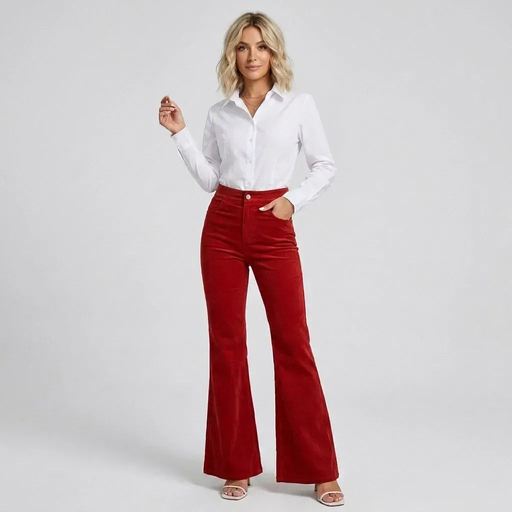 High Waisted Flare Jeans with Pockets