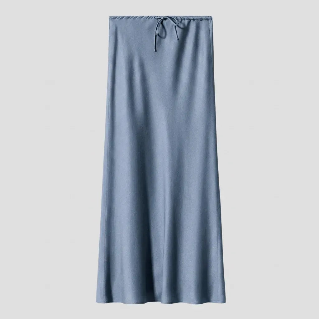 Drawstring Maxi Skirt with A-Line Silhouette