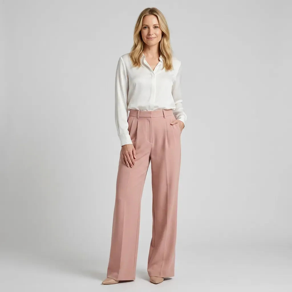 Full-Length Tailored Wide-Leg Trousers