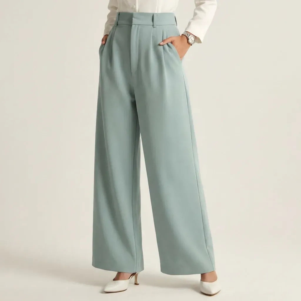 Full-Length Tailored Wide-Leg Trousers