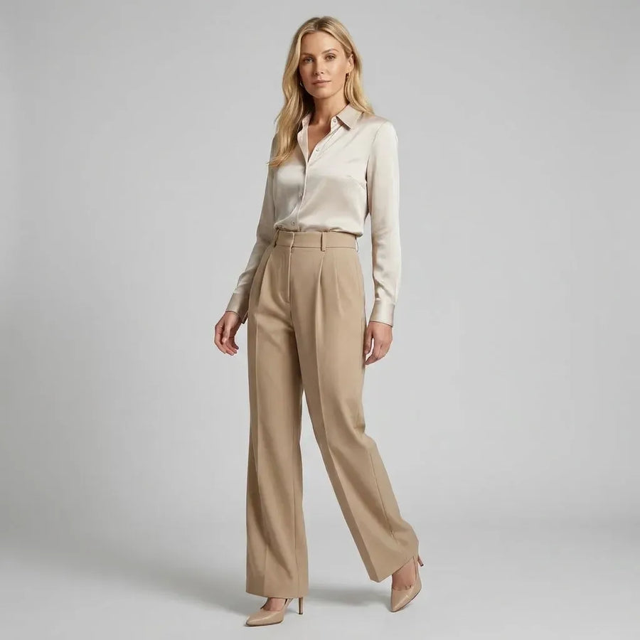 Full-Length Tailored Wide-Leg Trousers