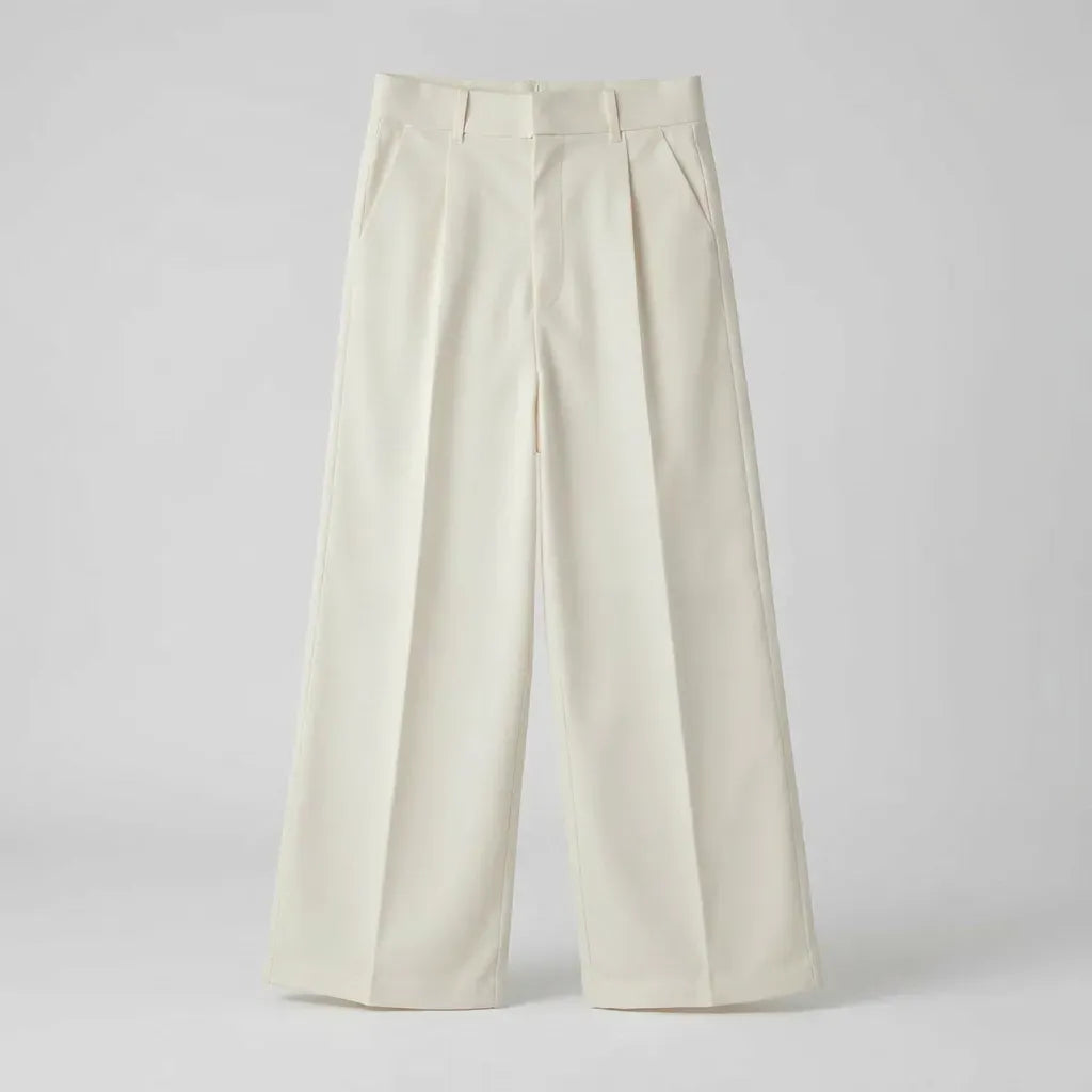 Full-Length Tailored Wide-Leg Trousers